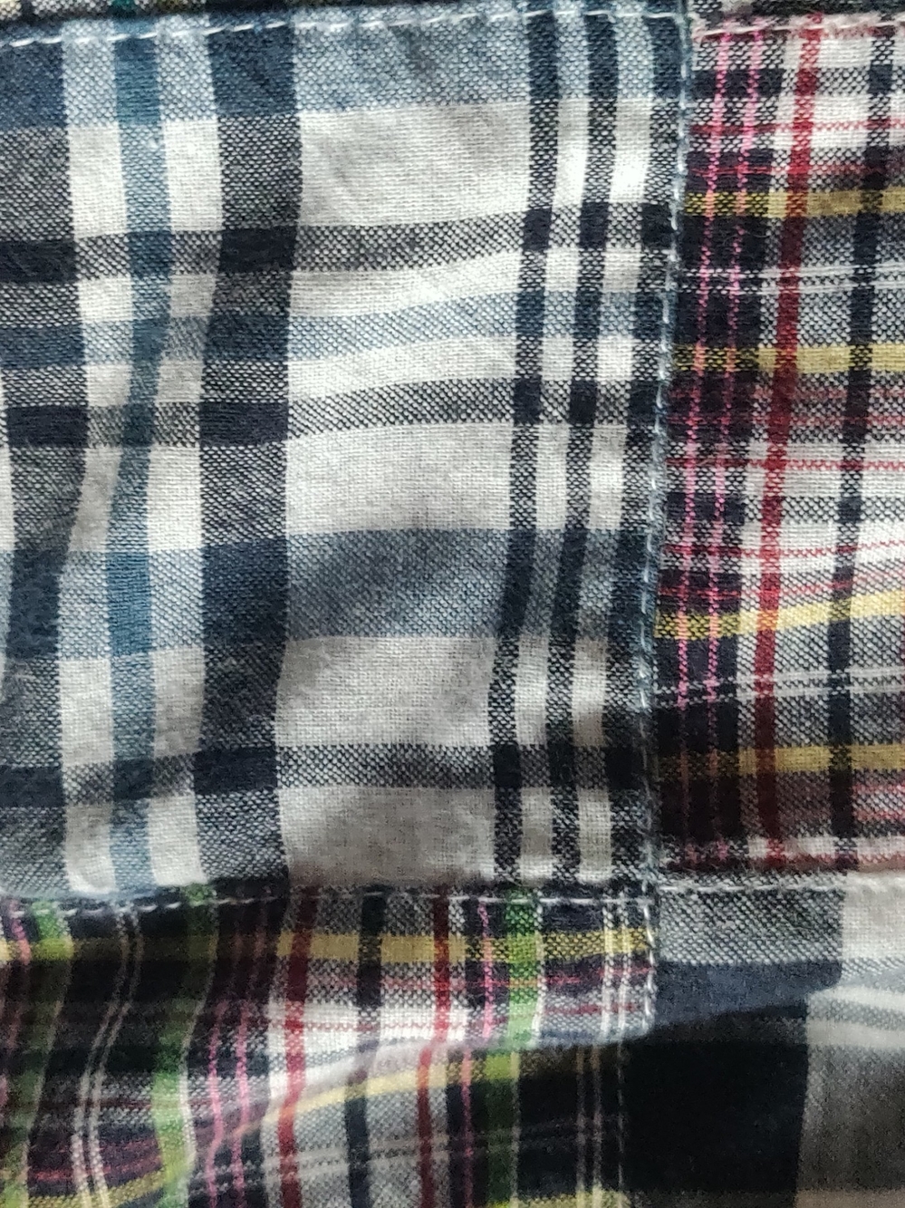 Carole Little Navy, White & Multicolor Madras Patchwork Plaid Skirt EUC size 12 - Picture 6 of 10